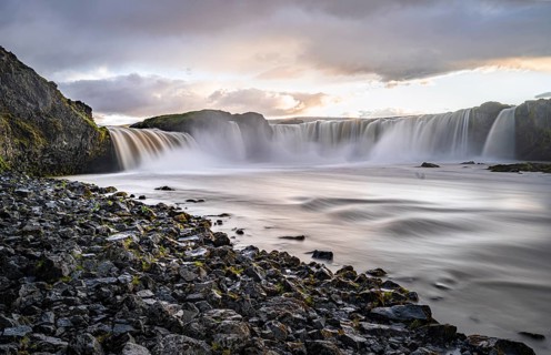 Gooafoss Waterfall in Summer