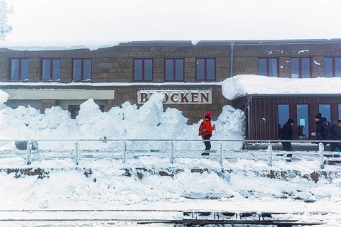 Snowed-in Brocken railway station