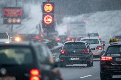 Traffic jam on the motorway