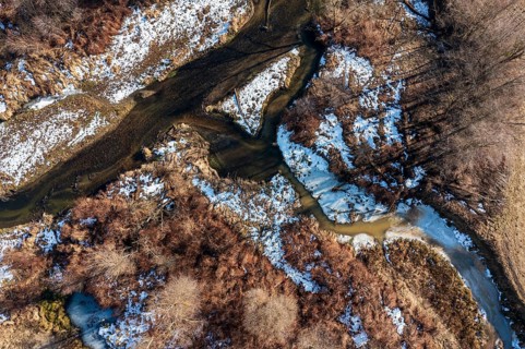 Lafnitz River with oxbow lake