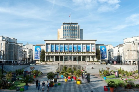 Town hall with square Place de la Liberte