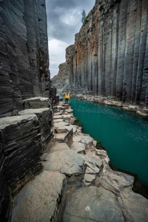 Tourist at Stuolagil Canyon