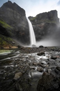 Haifoss and Granni waterfall at a canyon