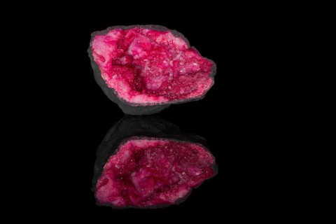 Pink quartz geode