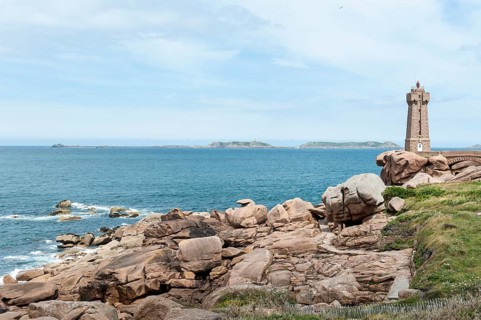 Pink granite lighthouse