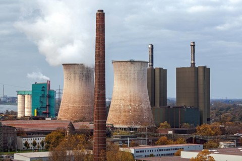 Cooling towers with power station