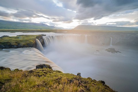 Gooafoss Waterfall in Summer