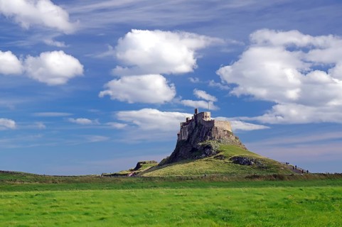 Castle on hill above sea