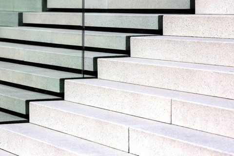 Stairs at the Hotel Hyatt Regency Duesseldorf at the Hafenspitze in the Media Harbour