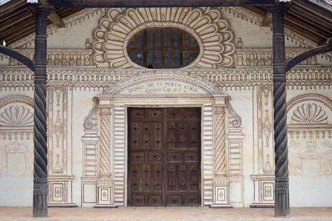 Painted facade of the Mission Church
