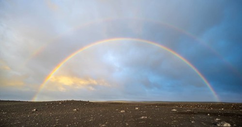 Double rainbow in the Icelandic highlands