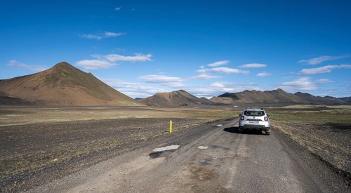 4x4 car on gravel road