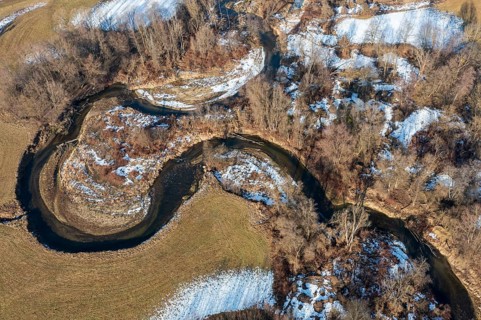 Lafnitz River with oxbow lake