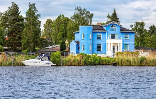 Residential houses on the Dahme near Koepenick
