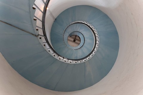 Staircase in Lyngvig Fyr lighthouse near Hvide Sande