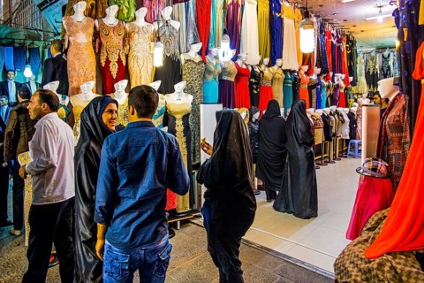 Colourful clothing shops