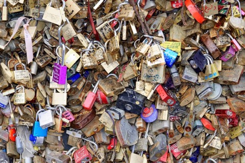 Love locks on the Pont de l'Archeveche