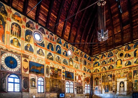Council Chamber entirely painted with 15th century astrological and religious fresco cycle