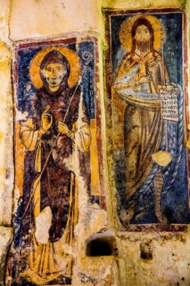 Frescoes in the cave church of Santa Lucia delle Malve
