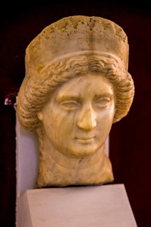 Bust of a woman in marble