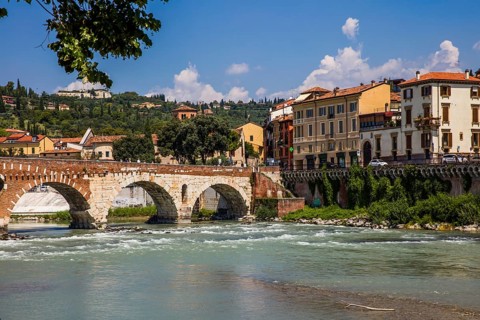 Bank of the Adige with Ponte Pietra