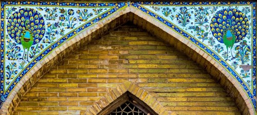 Tile work with depictions of various animal scenes