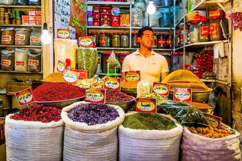 Lovingly constructed spice stalls