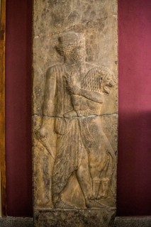 Relief of a Persian fighting a lion