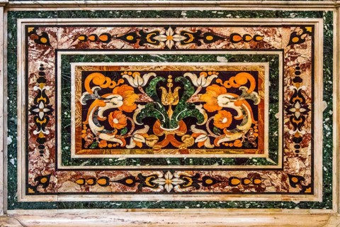 Baroque chapel with 18th century marble mosaics and statues San Cataldo Cathedral