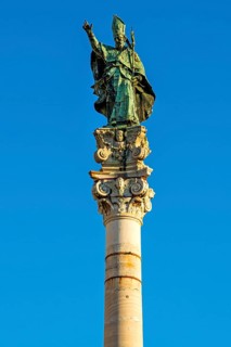 Marble column with the patron saint Oronzo