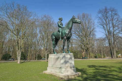 Bronze figure Amazon on horseback