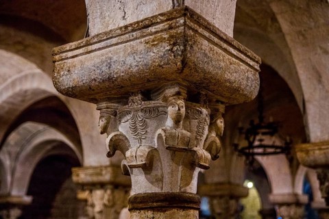 Lower church with decorative columns