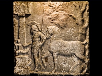 Male figure and loutrophoros