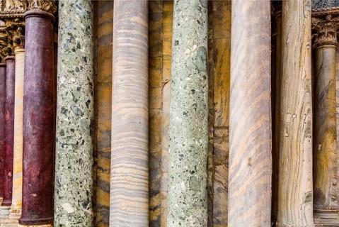 Columns on the facade