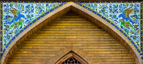 Tile work with depictions of various animal scenes