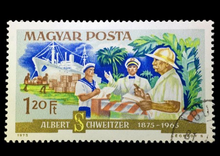 Hungarian stamp in honour of Albert Schweitzer