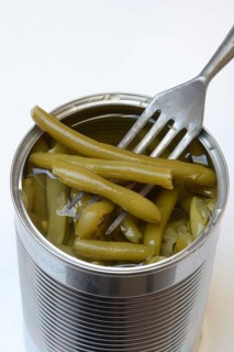 Green Beans in Tin with Fork