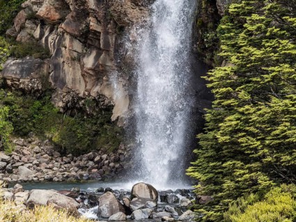Water cascading down the rocks