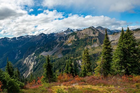 View of Mt. Baker with snow and glacier