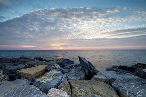 Sunrise at the harbour pier in Porto Maurizio