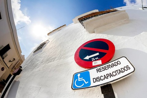 Disabled parking in the small town of Verehr