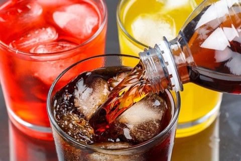 Drinks Pouring Lemonade Cola Soft Drinks in a Glass