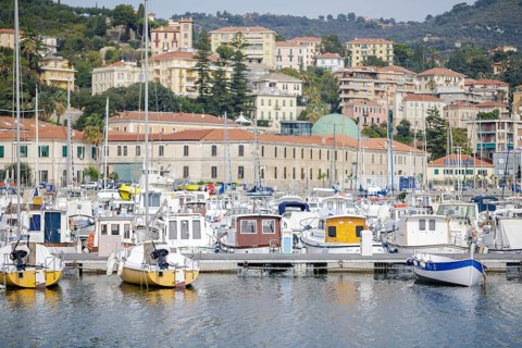 Harbour with small boats in Porto Maurizio