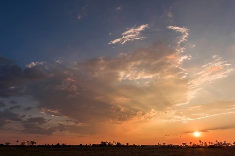 Sunset over the Okavango Delta
