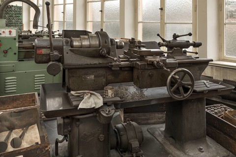 Lathe of a former valve factory