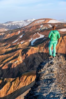 Hiker on the Laugavegur trekking trail