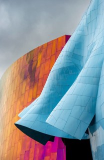 Colourful undulating exterior facade