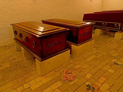 Coffins of Goethe and Schiller in the Prince's Crypt