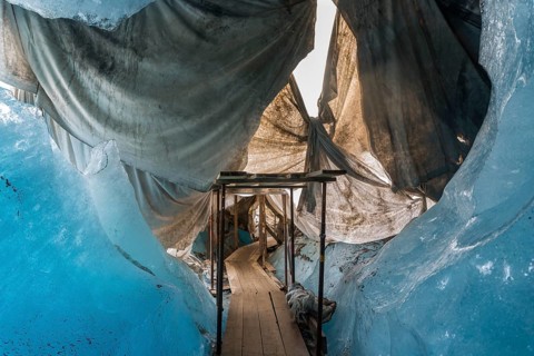 Ice grotto of the Rhone glacier