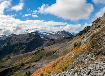 View of Mt. Baker with snow and glacier